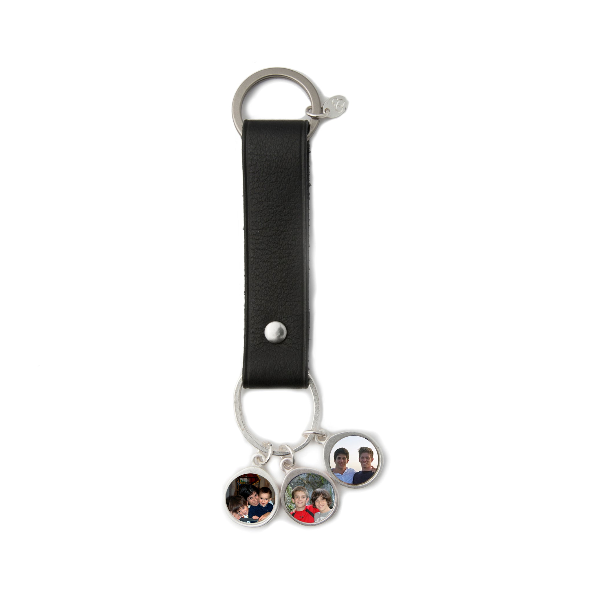 Personalized Charm Keyring with Leather Strap