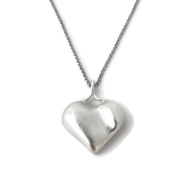 Sculptural Heart Necklace - Silver