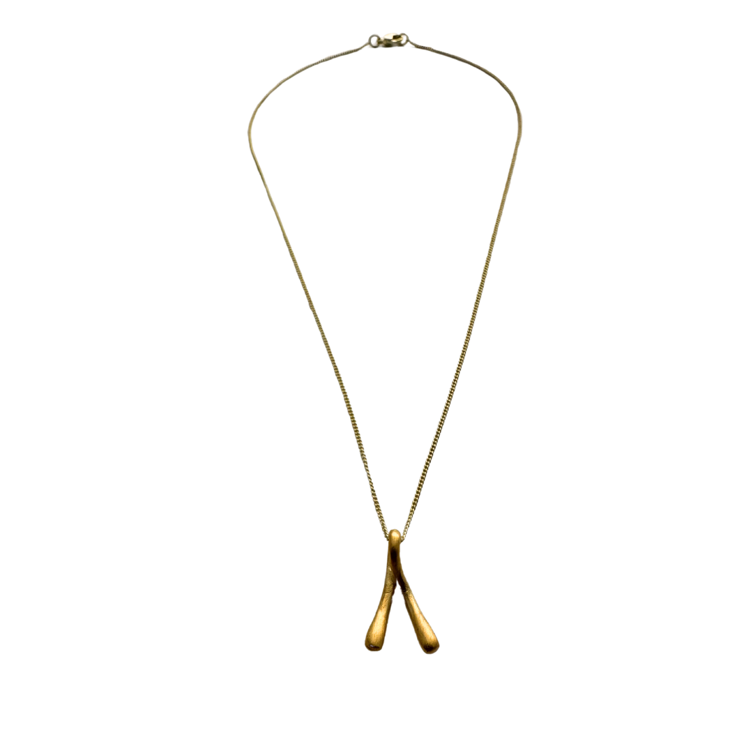 Gold Wishbone necklace