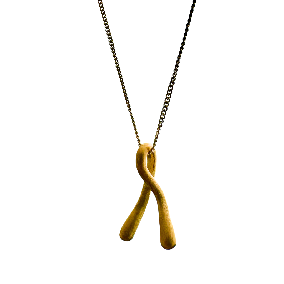 wishbone pendant gold