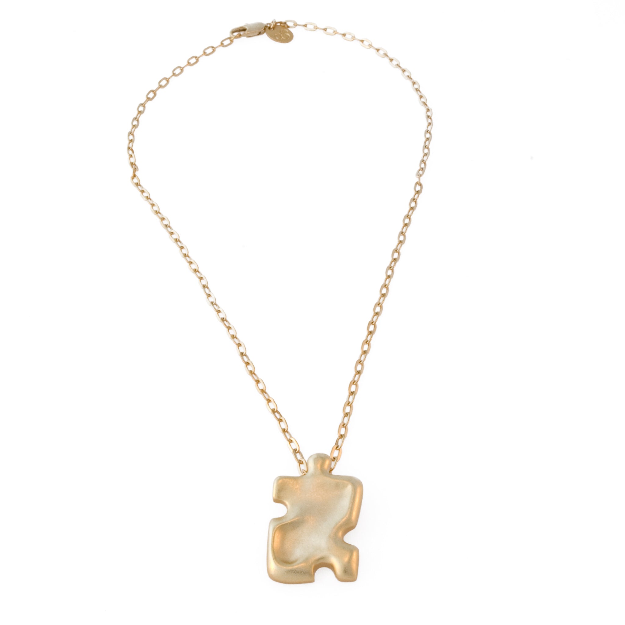 Autism Puzzle Necklace- Gold