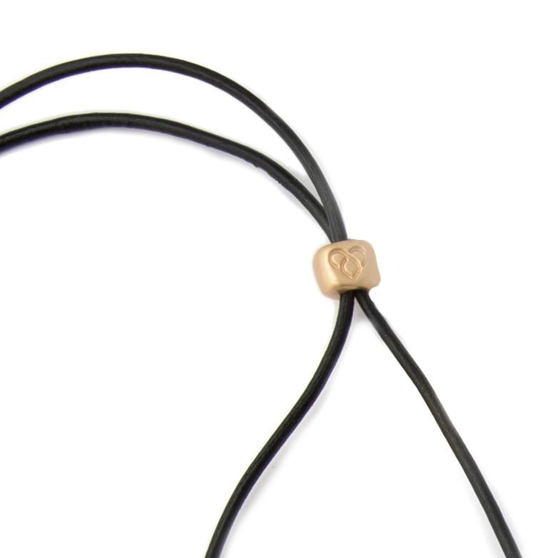 Gold Personalized Pendant on Leather Cord - Medium
