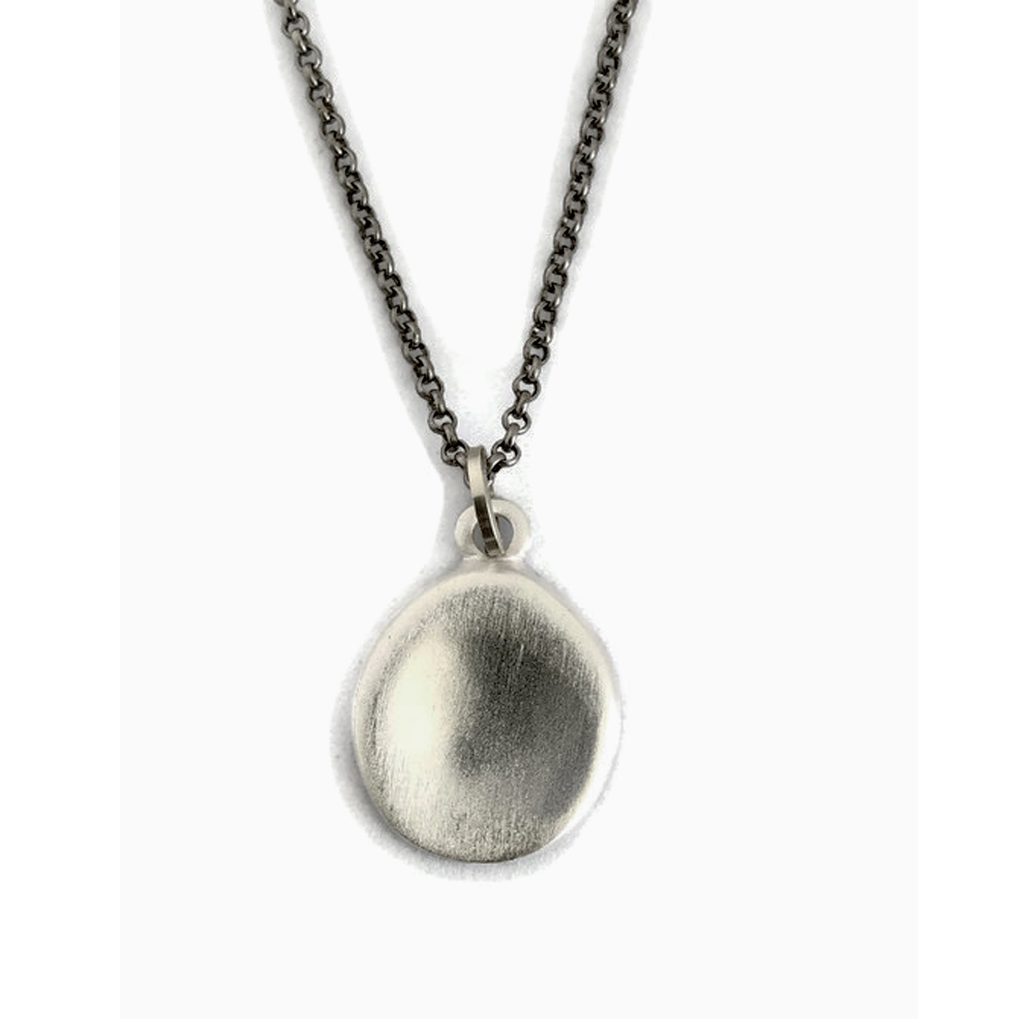 Silver Touch Stone Charm Necklace