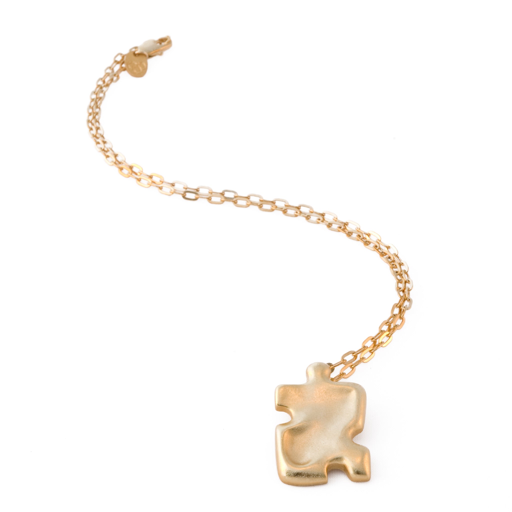 Autism Puzzle Necklace- Gold